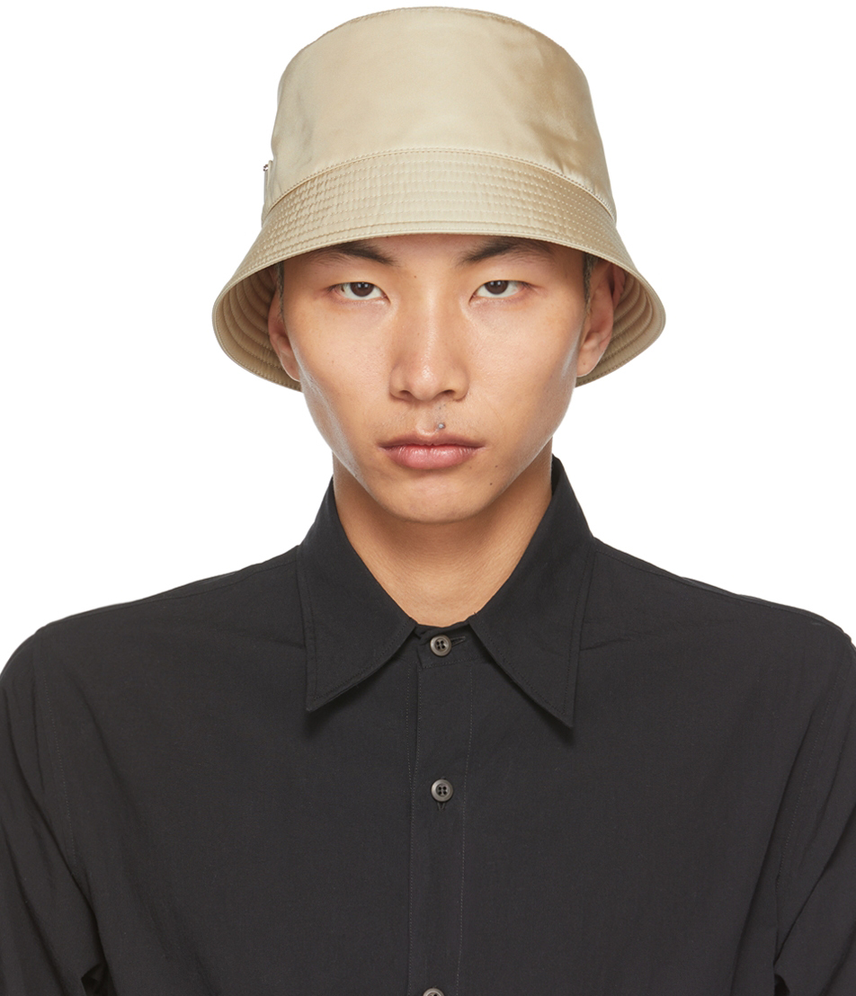 beige prada bucket hat