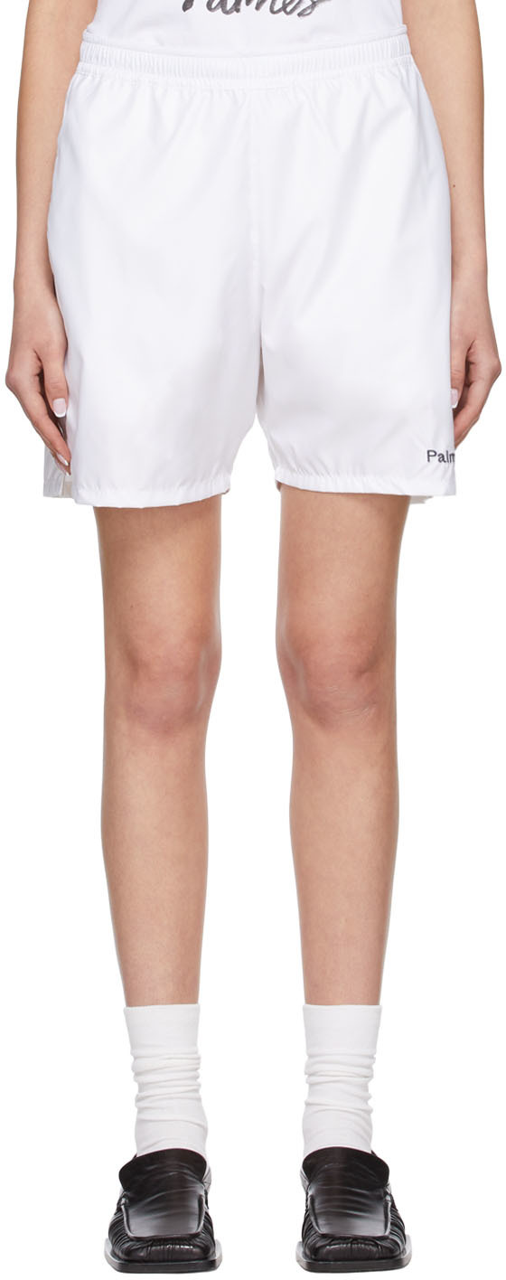 Palmes White Polyester Shorts