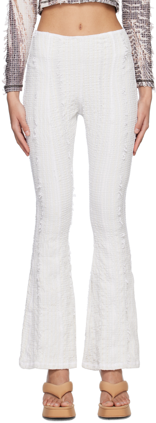 Luna Del Pinal White Stretch Weave Trousers