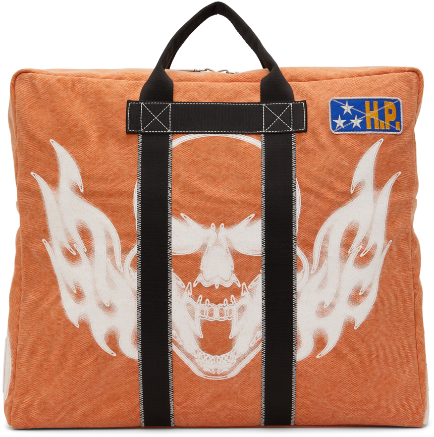 Heron Preston Orange Canvas Duffle Bag