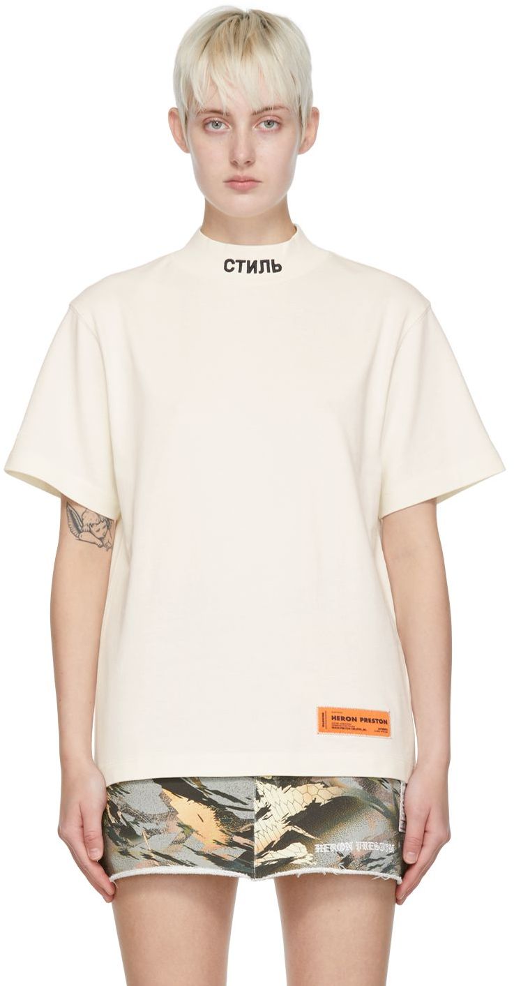 Heron Preston Off-White Organic Cotton T-Shirt