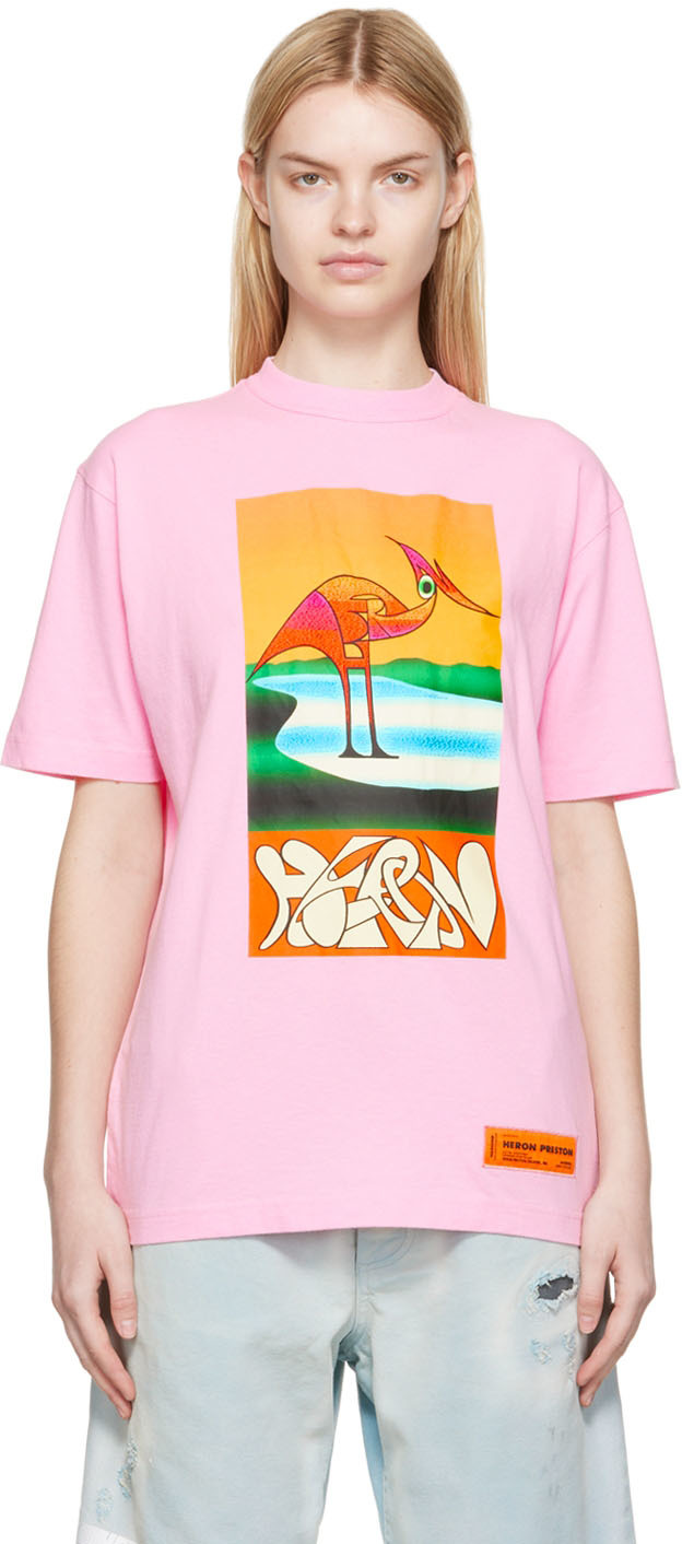 Heron Preston Pink Cotton T-Shirt