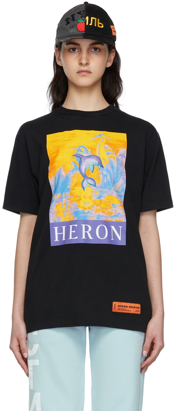 Heron in Hat Unisex Henley Baseball Shirt