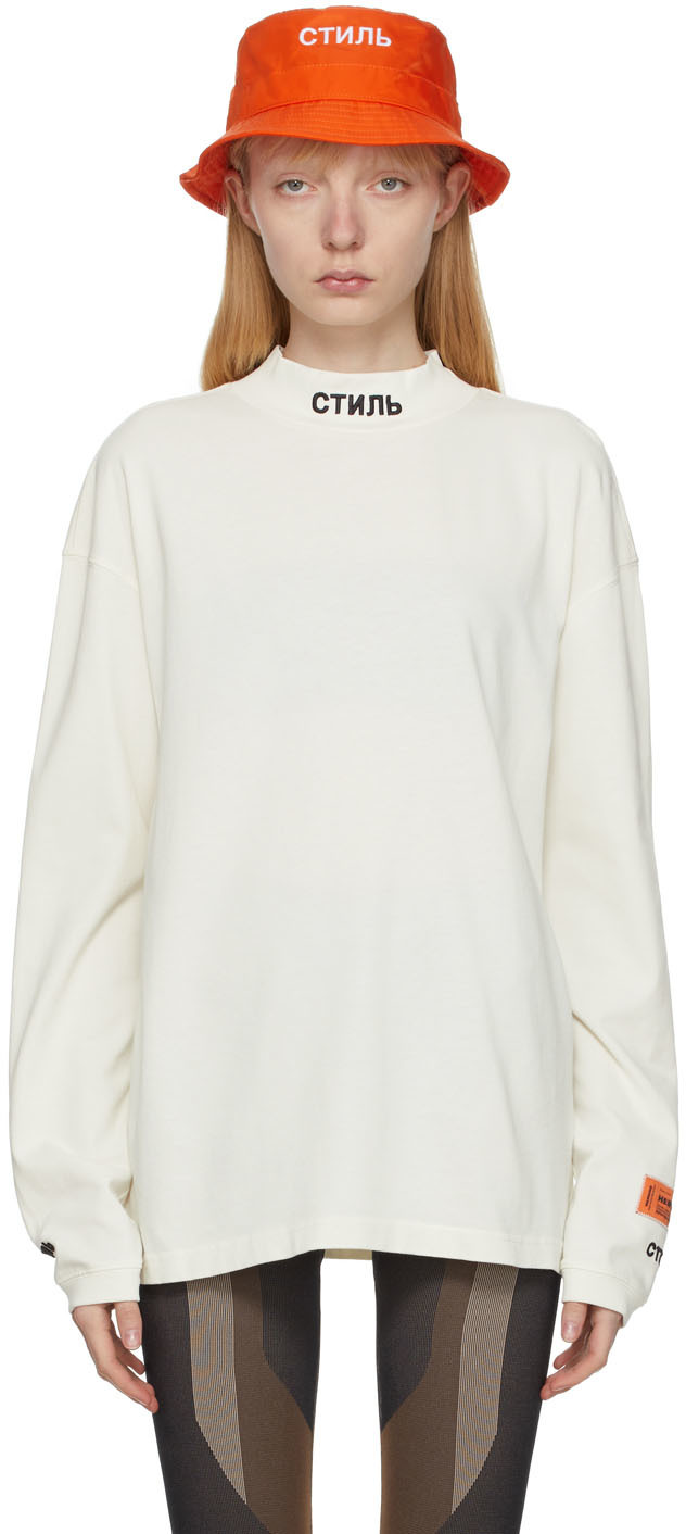 Heron Preston Off-White Logo Long Sleeve T-Shirt