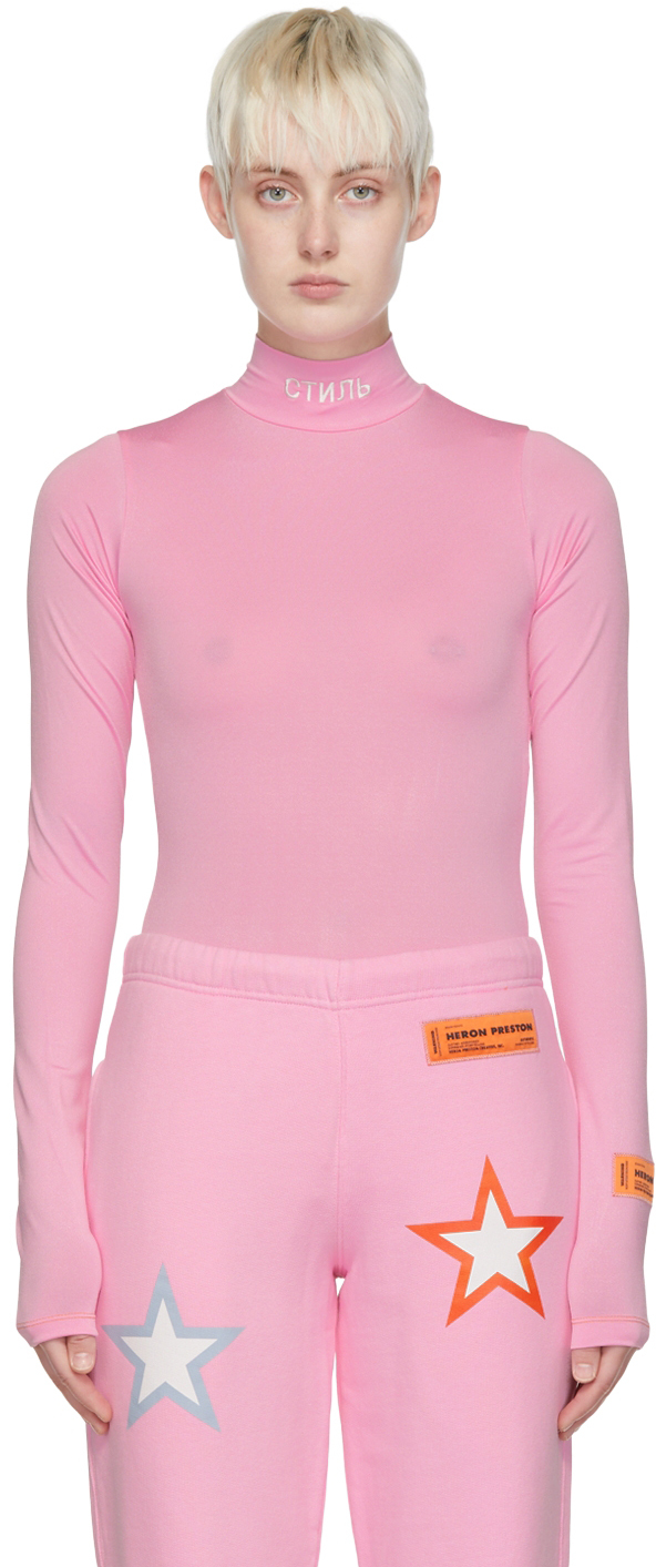 Heron Preston Pink Viscose Bodysuit