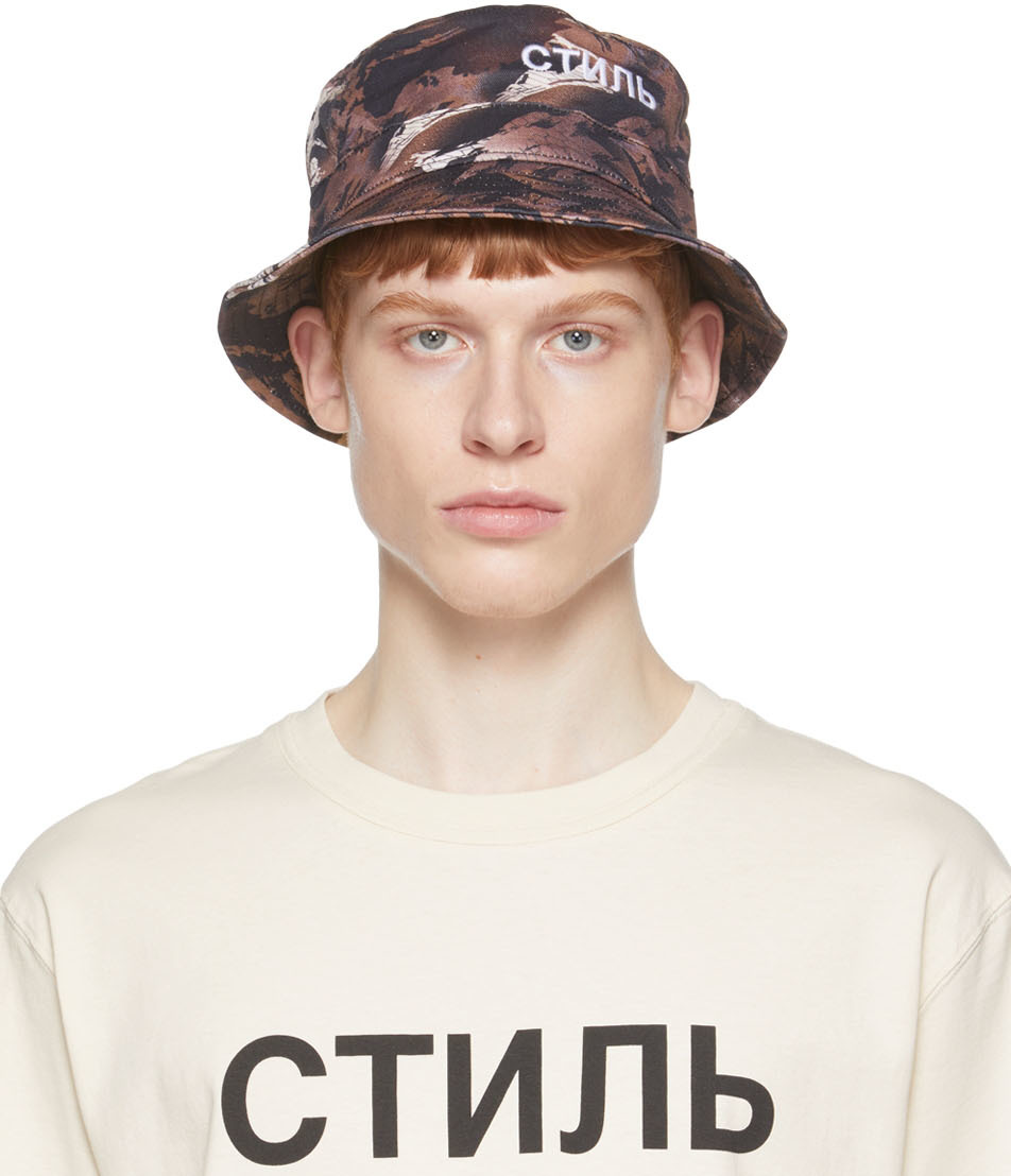 Brown Style Bucket Hat by Heron Preston 