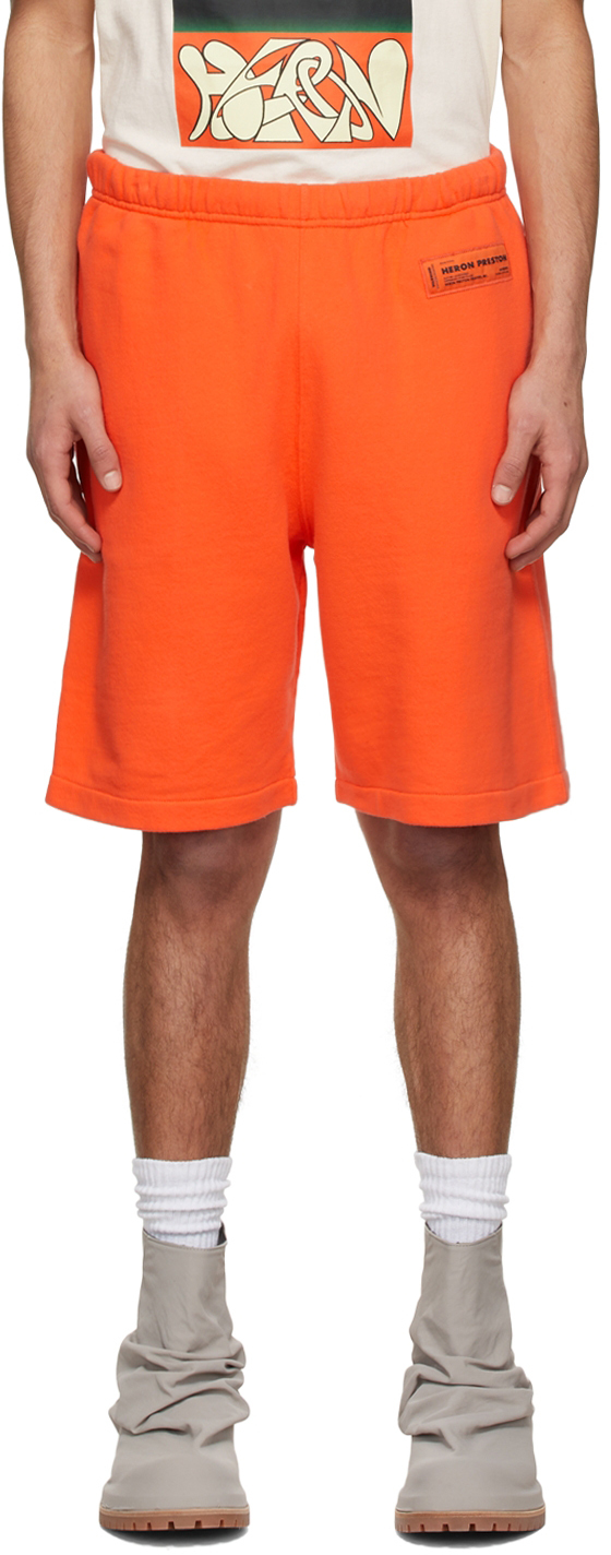 Heron Preston Orange Cotton Shorts