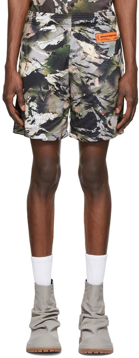 Heron Preston Green Polyester Shorts