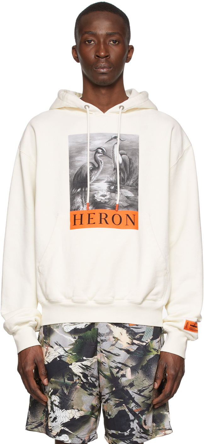 Heron Preston White Cotton Hoodie