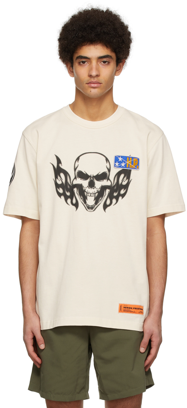 Heron Preston Off-White Embroidered Logo T-Shirt | Smart Closet