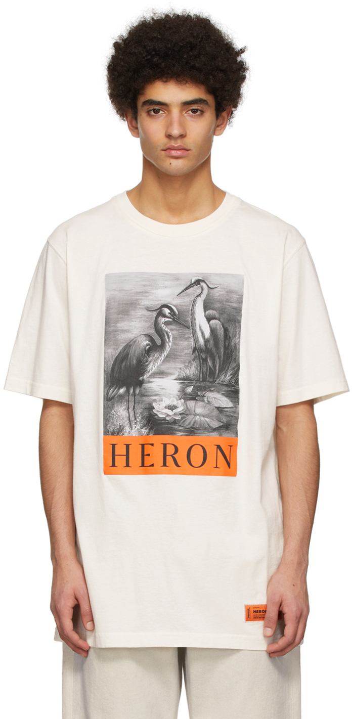 新品 ヘロンプレストン Tシャツ サギ サイズM ホワイト