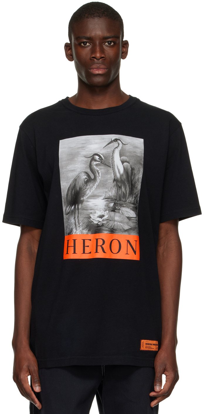 Heron Preston: Black Cotton T-Shirt | SSENSE