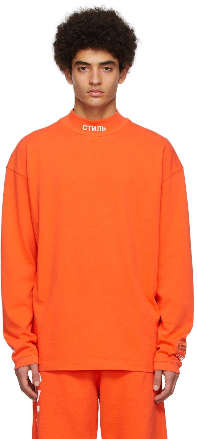 Heron Preston Orange Style Long Sleeve T-Shirt