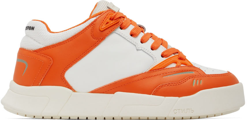 Heron Preston Orange & White Low Key Sneakers