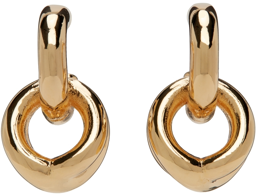 S S.IL Gold Double Ring Earrings