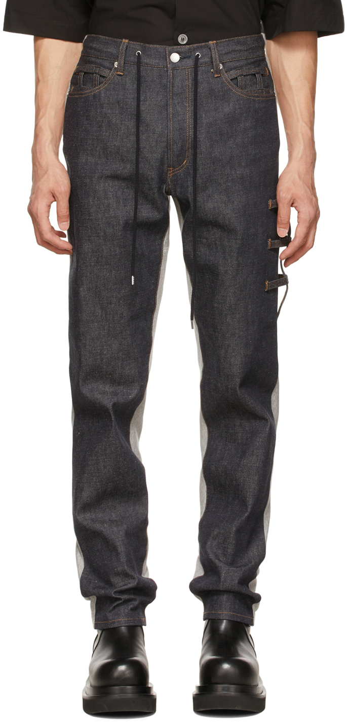 Takahiromiyashita The Soloist Blue & Gray Denim Lounge Pants In Blue/grey |  ModeSens