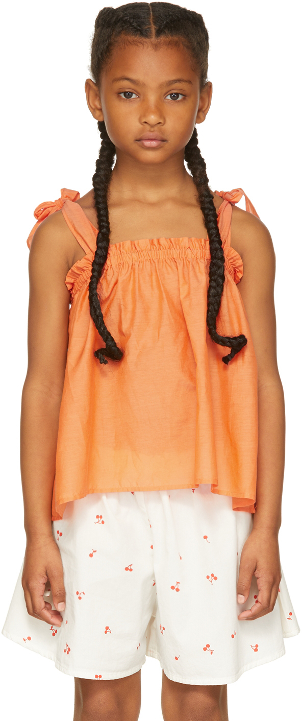 Maed For Mini Kids Orange Tangerine Tapir Tank Top In Orange