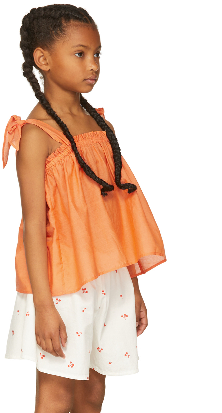 Maed For Mini Kids Orange Tangerine Tapir Tank Top In Orange