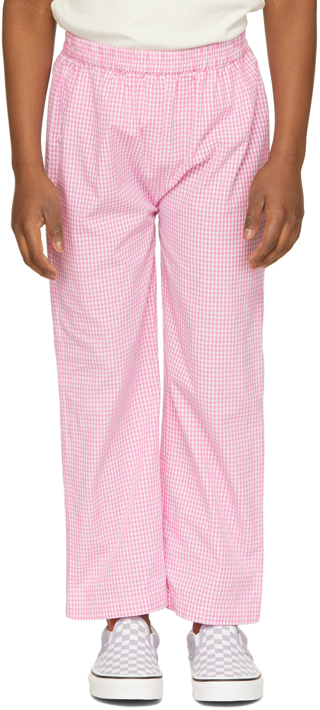 MAED FOR MINI KIDS PINK BLOCKY BADGER TROUSERS