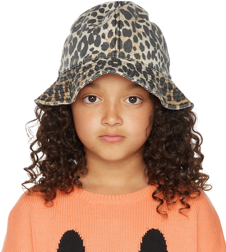 SSENSE Accessories Headwear Hats Kids Orange Luxurious Leopard Bucket Hat 