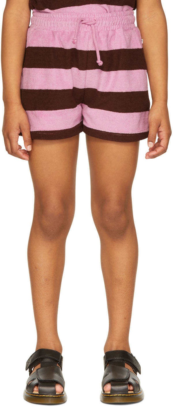 MAED FOR MINI KIDS PINK & BROWN CUDDLY CUSCUS SHORTS