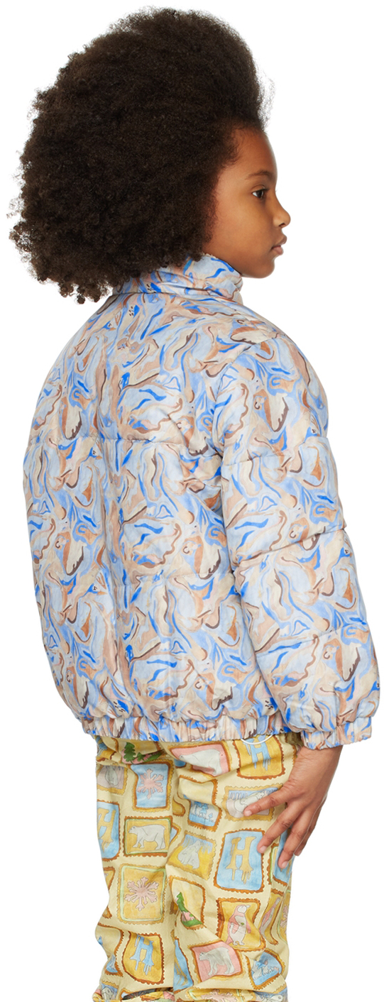 Helmstedt Ssense Exclusive Kids Blue Maisema Jacket In Abstract Pinguine