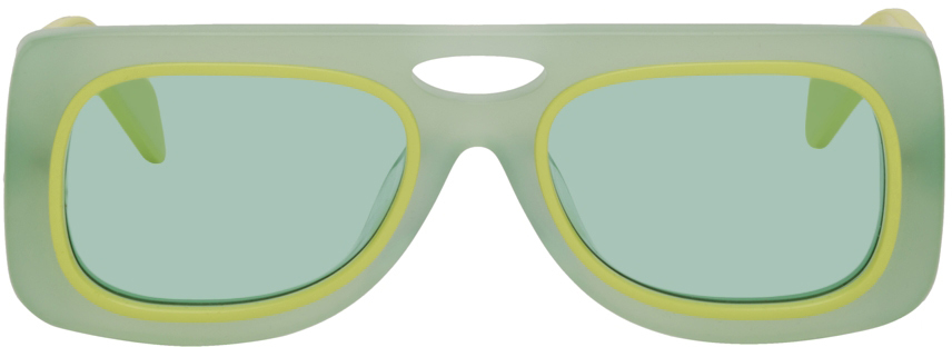 Kiko Kostadinov Green & Yellow Depero Sunglasses