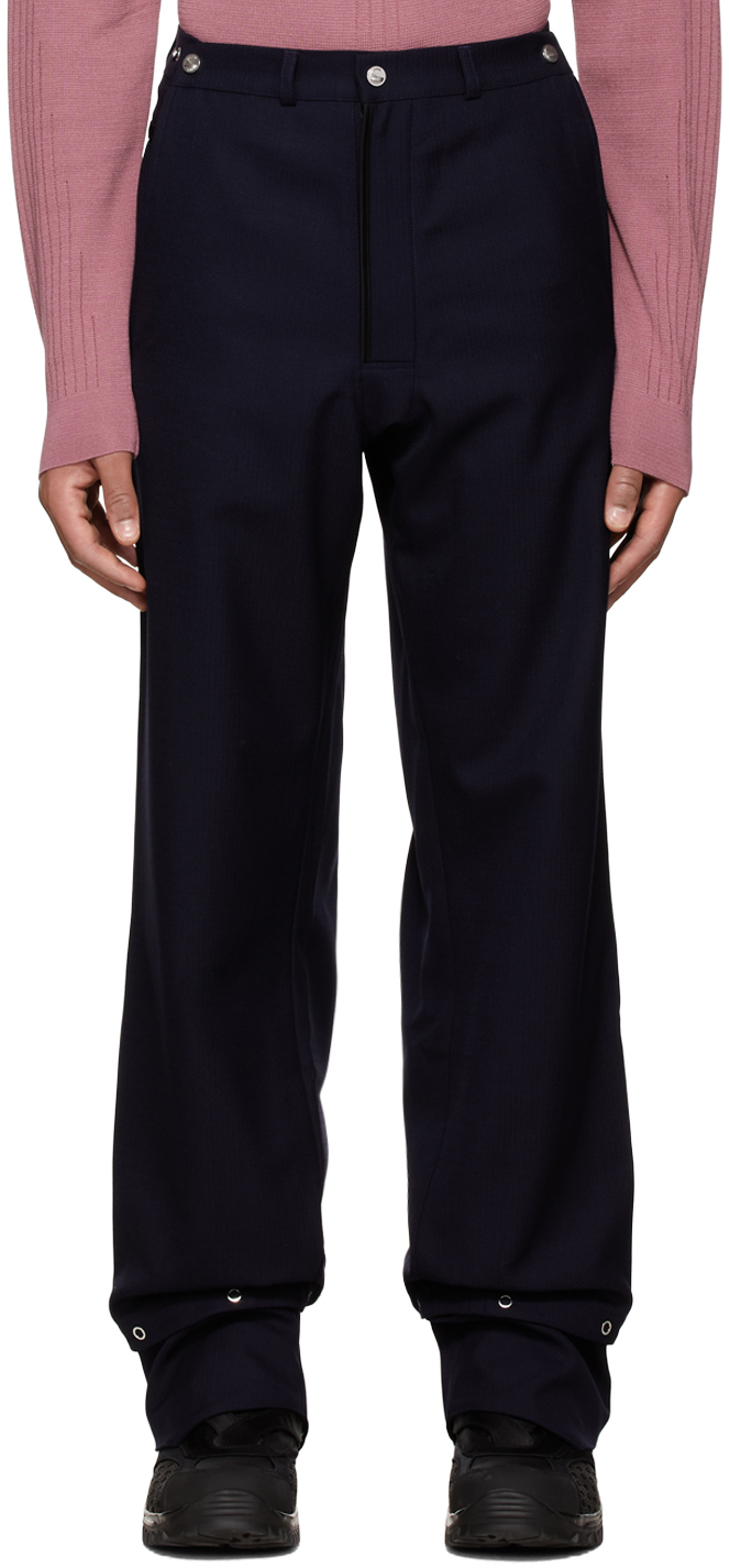 Kiko Kostadinov Navy Haidu Trousers In Orion Blue