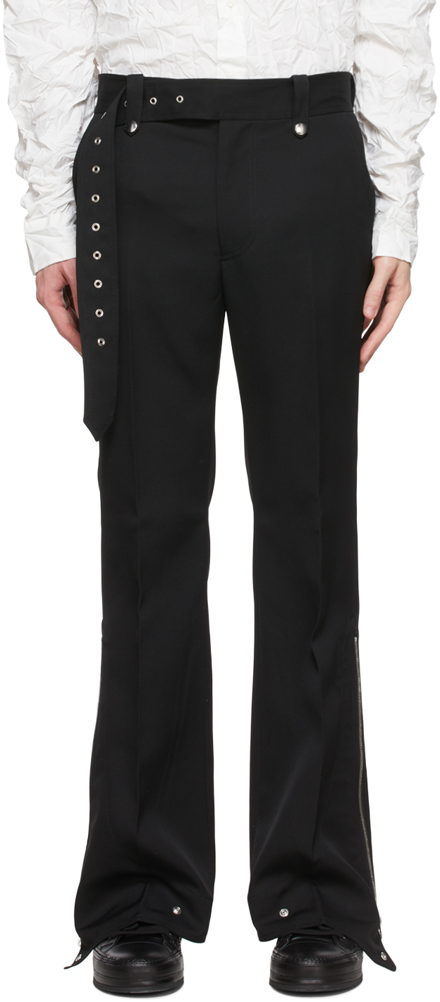 Yuki Hashimoto Black Wool Trousers | ModeSens