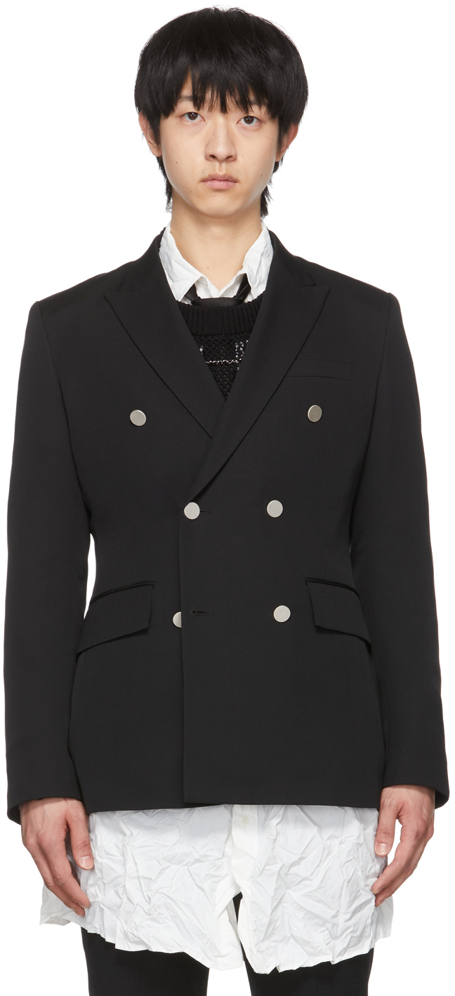 Yuki Hashimoto: Black Double Breasted Blazer | SSENSE UK