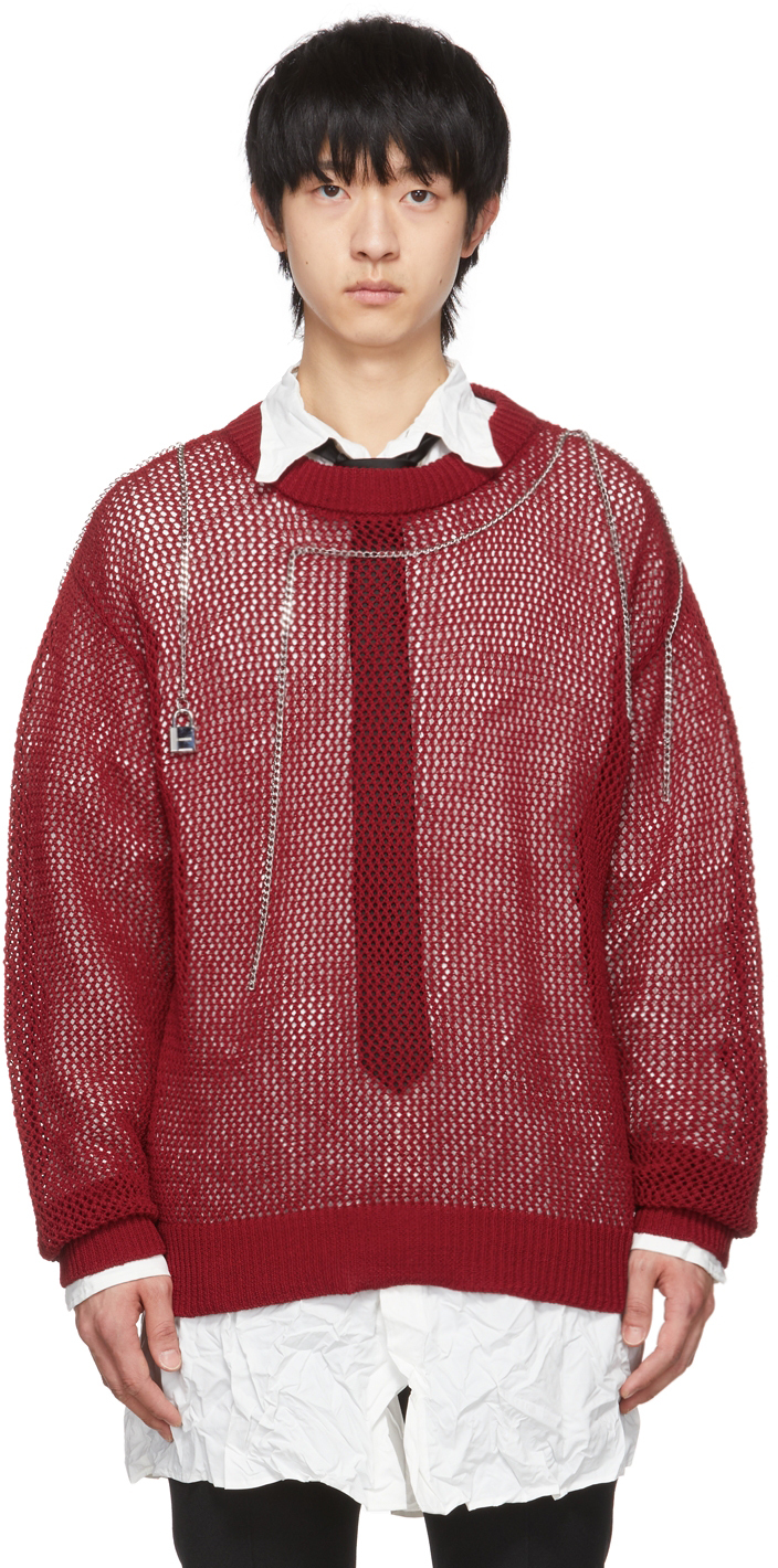 Yuki Hashimoto Red Chained Sweater