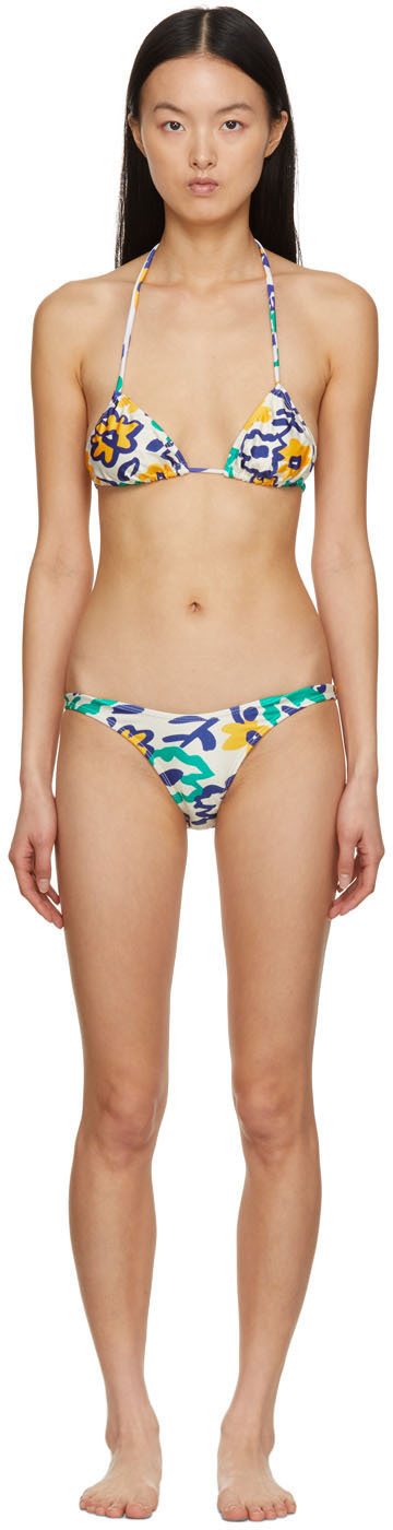 SSENSE Exclusive White & Navy Classic Bikini