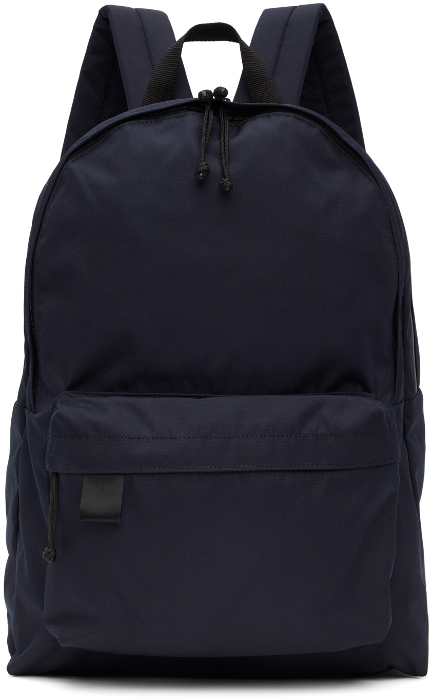 N.Hoolywood Navy Large Nylon Canvas Backpack SSENSE