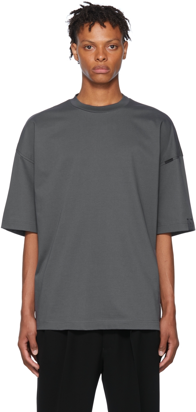 N.Hoolywood Gray Cotton T-Shirt