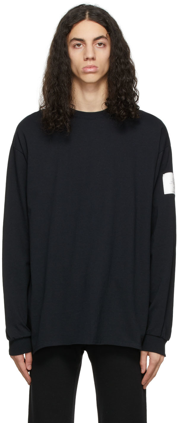 N.Hoolywood: Black Patch LS T-Shirt | SSENSE Canada