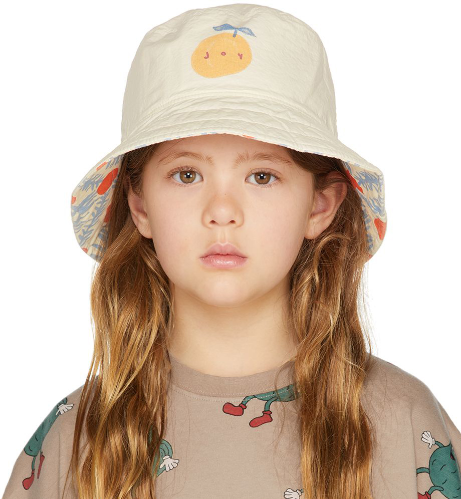 Ssense Accessori Cappelli e copricapo Cappelli Cappello Bucket Kids Off-White Reversible Joy Bucket Hat 