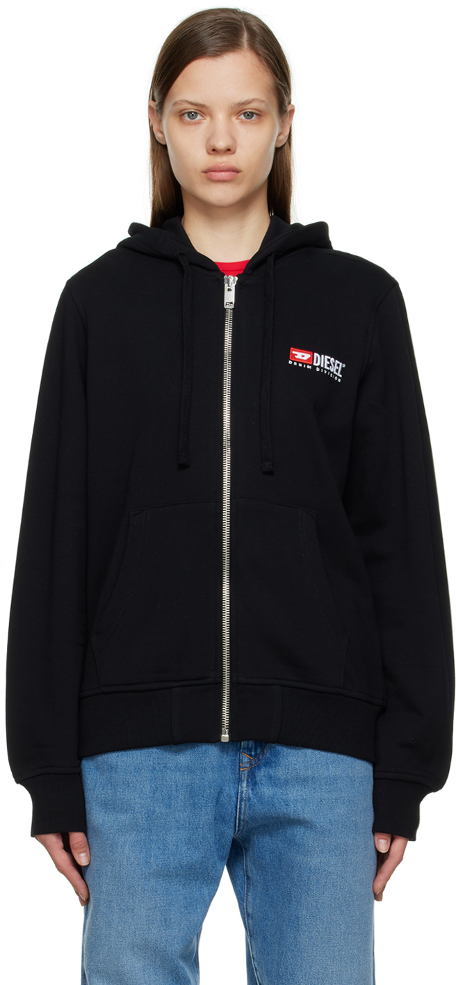 Diesel: Black Ginn Zip Hoodie | SSENSE Canada