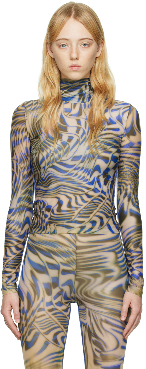 Diesel: Tan u0026 Blue T-Sielau Turtleneck | SSENSE