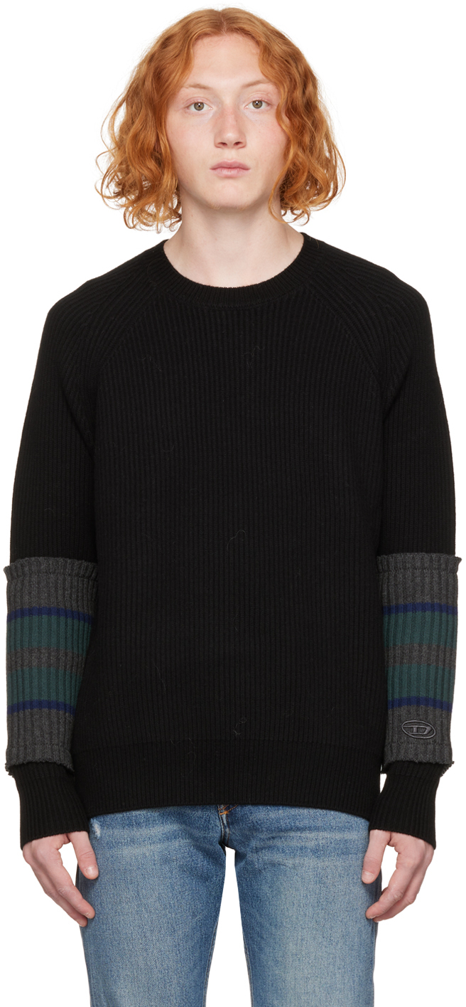 Diesel K-patmos Maglia Blue Mohair Sweater With Jacquard Motif - K Patmos