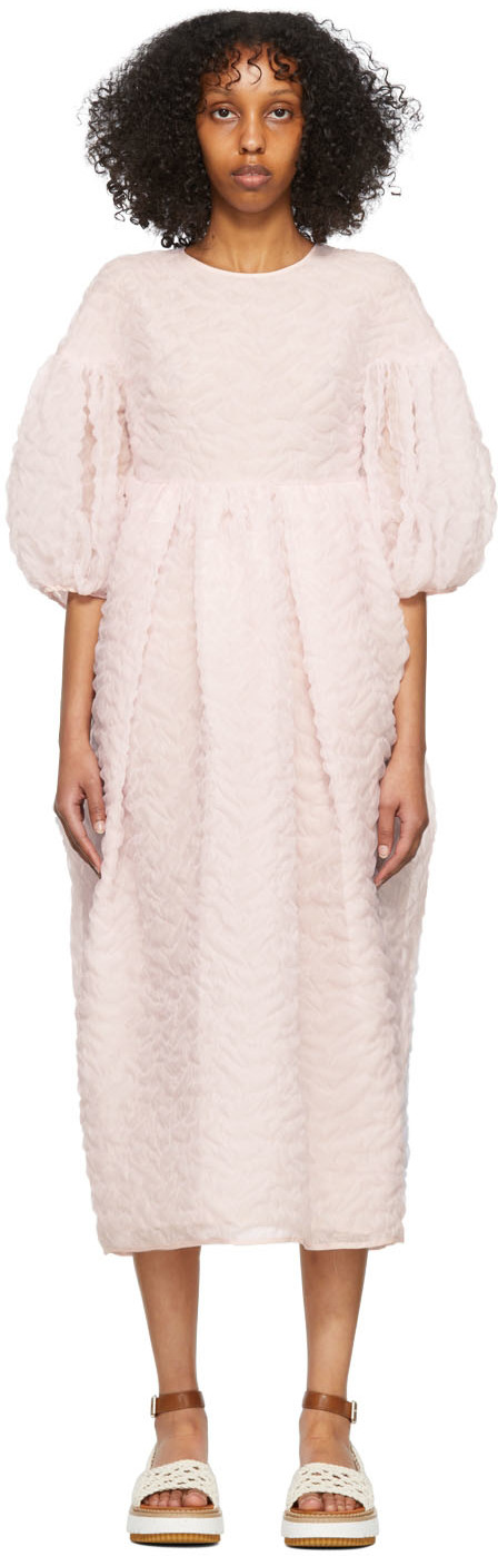 Cecilie Bahnsen Pink Florette Midi Dress | Smart Closet