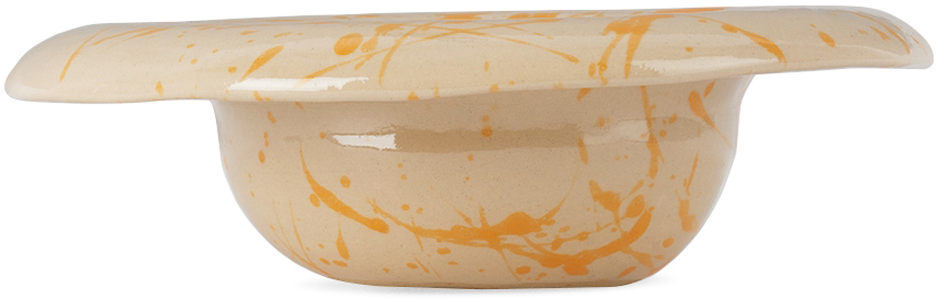 Bombac Off-white & Orange Big Bowl In Transparent With Ora