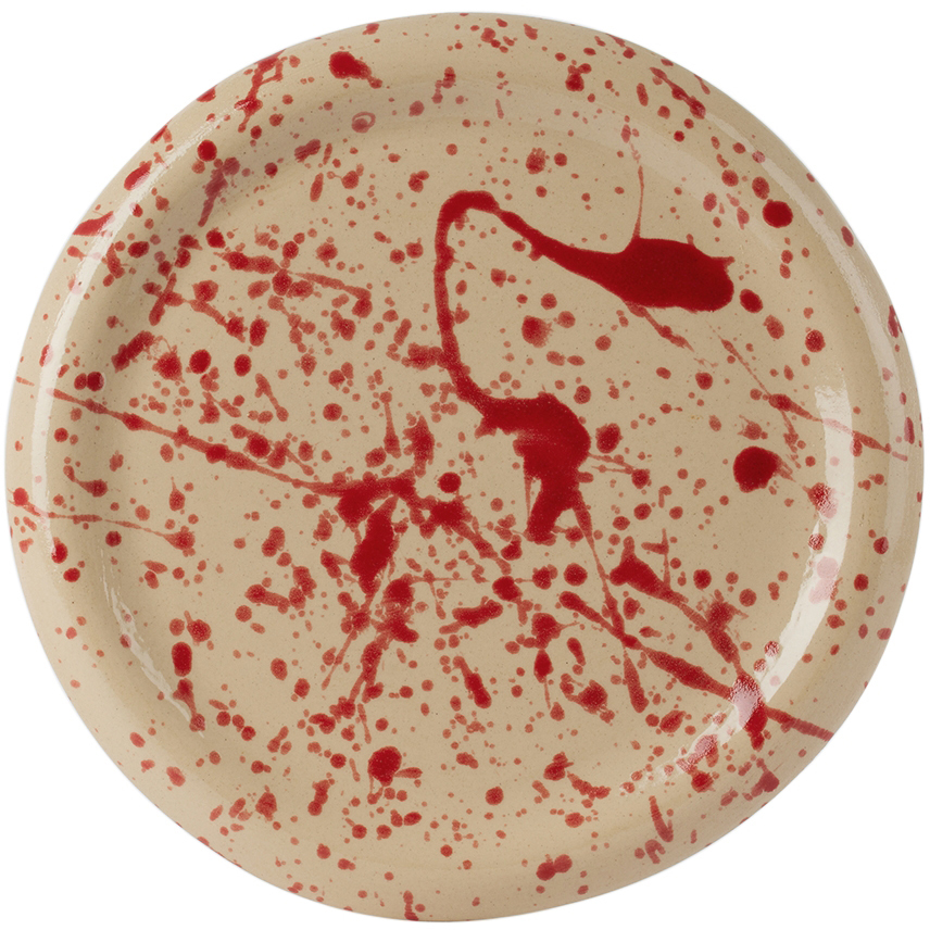 Bombac Off-white & Red Splatter Plate In Transparent Ground +