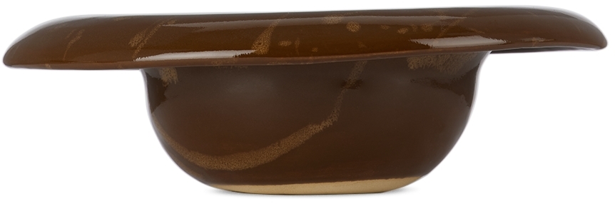 Bombac Brown Splatter Big Bowl In Brown With Teddy Spl