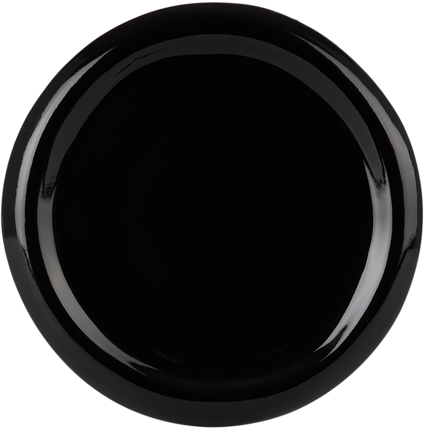 Bombac Black Glazed Plate In Liquorice
