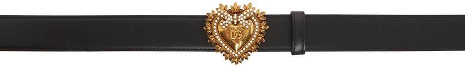 Dolce & Gabbana Black Devotion Belt In 80999 Nero