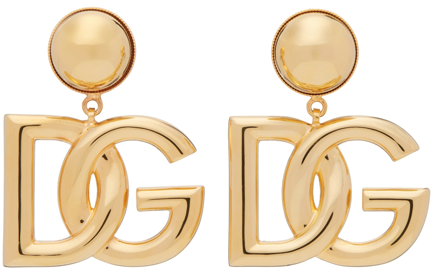 Dolce & Gabbana Gold DG Logo Clip-On Earrings