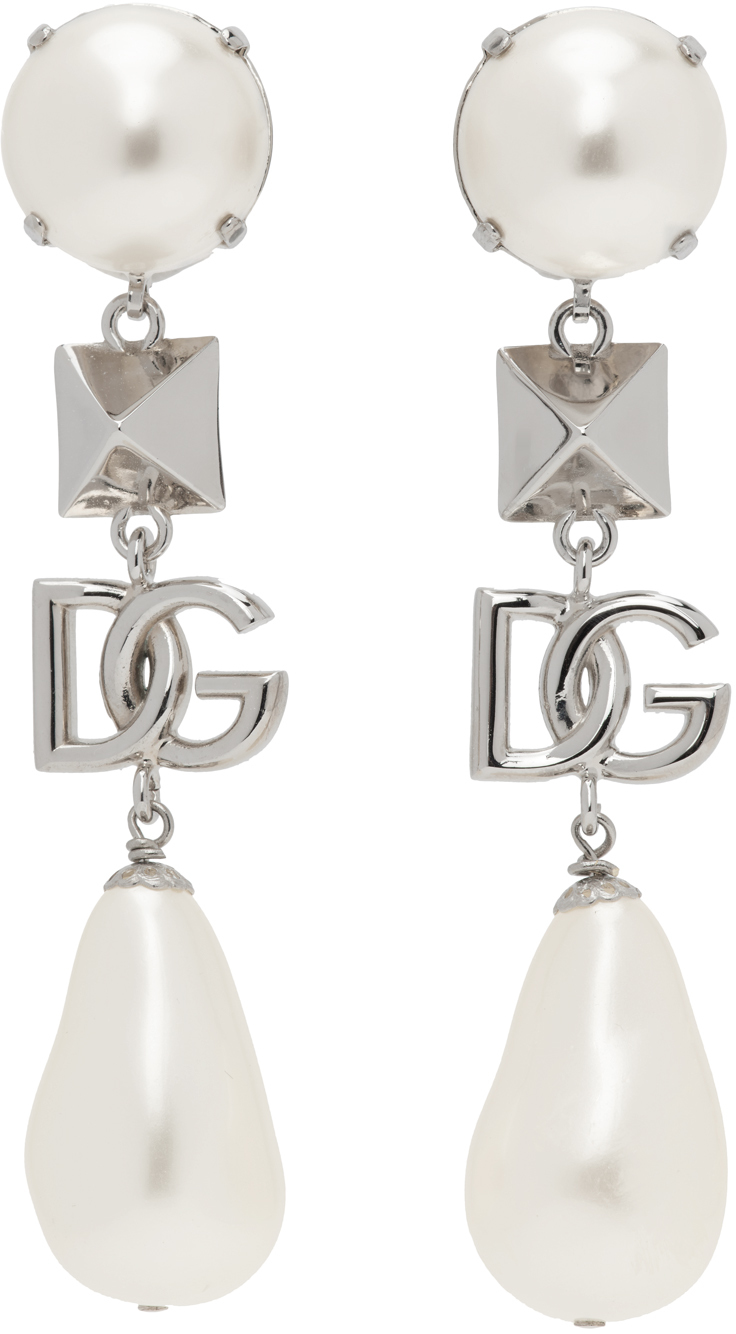 Dolce & Gabbana Silver Palladium Pendant Earrings