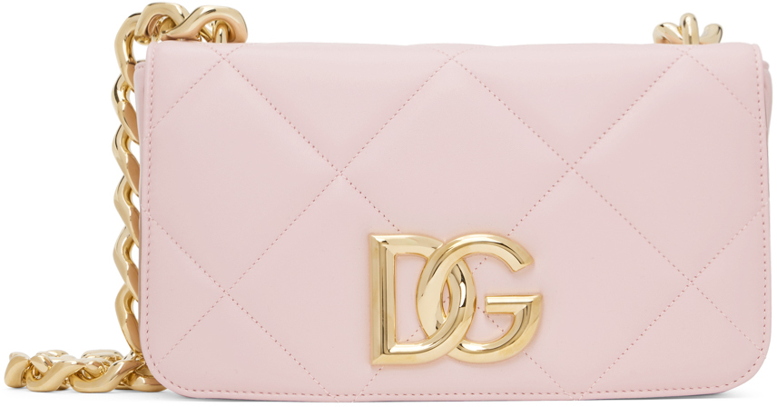 Dolce & Gabbana Pink Lambskin Shoulder Bag In 80406 Rosa Confetto