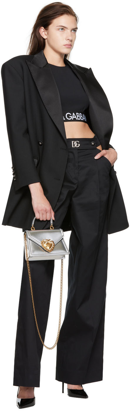 Dolce & Gabbana Double-breasted Oversized Tuxedo Blazer In N0000 Nero