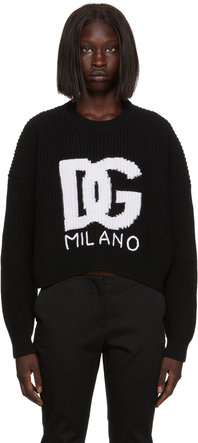 Dolce & Gabbana: Black Cropped Sweater | SSENSE
